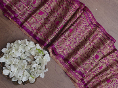 Purple Banarasi Silk Meenakari Lace ( 1 Mtr ) - Luxurion World