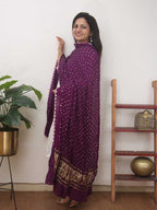 Purple Bandhani Modal Silk Dupatta - Luxurion World