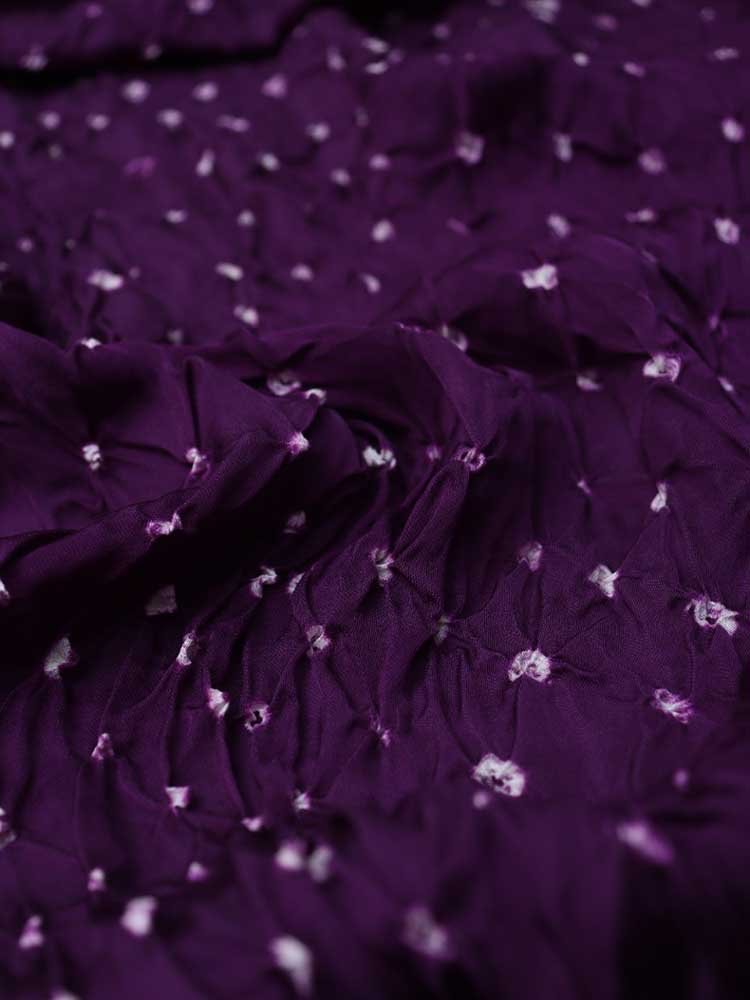 Purple Bandhani Gajji Silk Dupatta