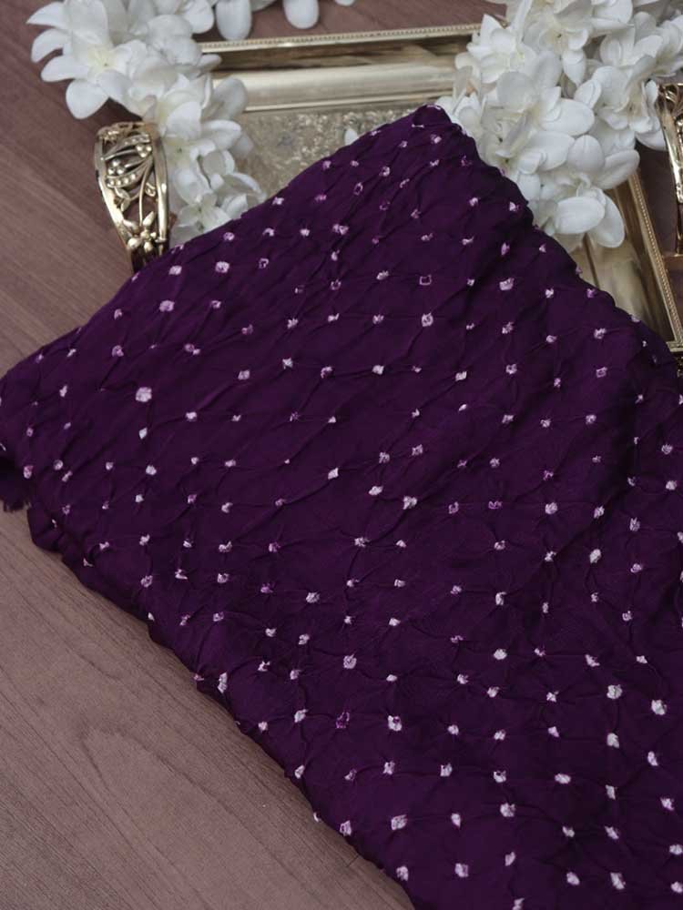Purple Bandhani Modal Silk Dupatta - Luxurion World