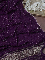 Purple Bandhani Modal Silk Dupatta - Luxurion World