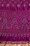 Purple Bandhani Pure Gajji Silk Rai Bhandhej Dupatta - Luxurion World