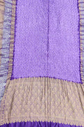Purple Bandhani Pure Silk Kanjeevaram Border Saree - Luxurion World