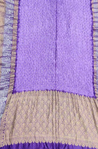 Purple Bandhani Pure Silk Kanjeevaram Border Saree - Luxurion World