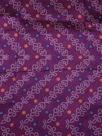Purple Digital Printed Bandhani Design Tussar Silk Fabric (1Mtr) - Luxurion World