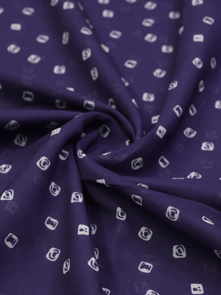 Purple Digital Printed Georgette Bandhani Design Fabric ( 2.5 Mtr )