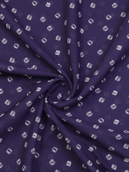 Purple Digital Printed Georgette Bandhani Design Fabric ( 2.5 Mtr ) - Luxurion World