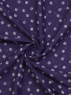Purple Digital Printed Georgette Bandhani Design Fabric ( 2.5 Mtr ) - Luxurion World
