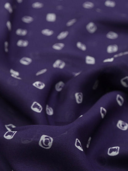 Purple Digital Printed Georgette Bandhani Design Fabric ( 2.5 Mtr )