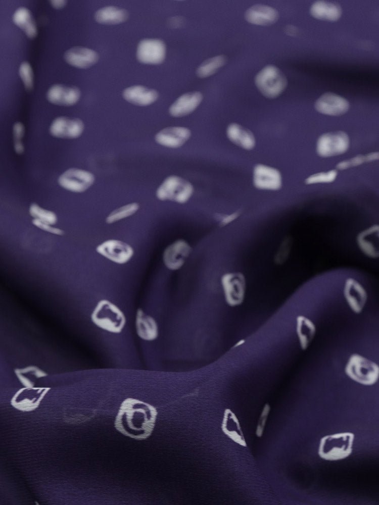 Purple Digital Printed Georgette Bandhani Design Fabric ( 2.5 Mtr ) - Luxurion World