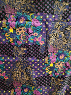 Purple Digital Printed Velvet Fabric (1Mtr) - Luxurion World