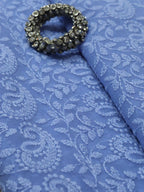 Purple Embroidered Chikankari Georgette Fabric (1 Mtr) - Luxurion World