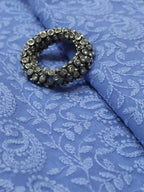 Purple Embroidered Chikankari Georgette Fabric (1 Mtr) - Luxurion World