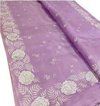 Purple Embroidered Kota Organza Silk Floral Design Saree - Luxurion World