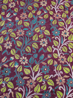 Purple Hand Embroidered Kantha Silk Fabric ( 1 Mtr ) - Luxurion World