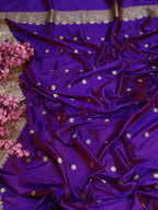 Purple Handloom Banarasi Pure Katan Silk Dupatta - Luxurion World