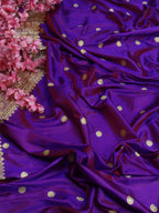 Purple Handloom Banarasi Pure Katan Silk Dupatta - Luxurion World