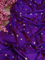 Purple Handloom Banarasi Pure Katan Silk Dupatta - Luxurion World
