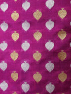 Purple Handloom Banarasi Pure Katan Silk Fabric (1Mtr) - Luxurion World