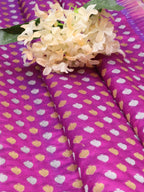 Purple Handloom Banarasi Pure Katan Silk Fabric (1Mtr) - Luxurion World