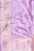 Purple Handloom Banarasi Pure Katan Silk Sona Roopa Saree - Luxurion World