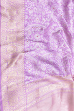 Purple Handloom Banarasi Pure Katan Silk Sona Roopa Saree - Luxurion World