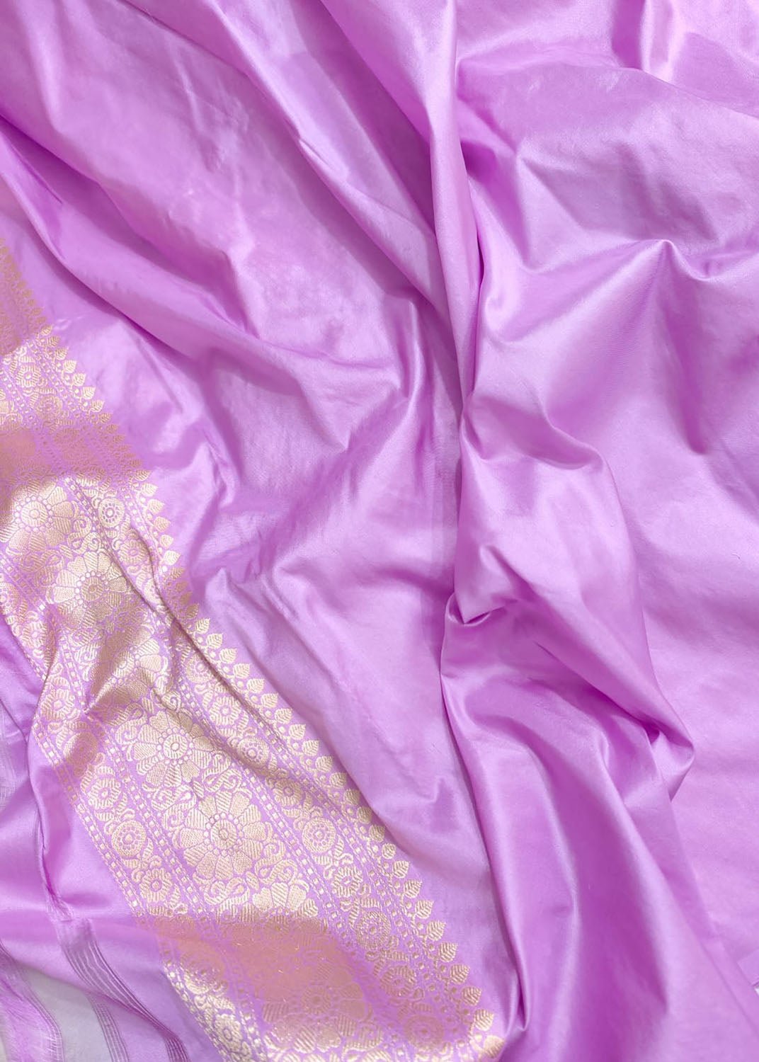 Purple Handloom Banarasi Pure Katan Silk Sona Roopa Saree - Luxurion World