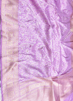 Purple Handloom Banarasi Pure Katan Silk Sona Roopa Saree - Luxurion World