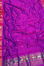 Purple Handloom Paithani Pure Silk Dupatta - Luxurion World