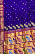 Purple Handloom Paithani Pure Silk Saree - Luxurion World