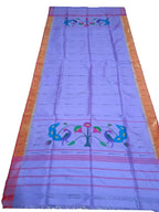 Purple Handloom Paithani Pure Silk Single Muniya Dupatta - Luxurion World