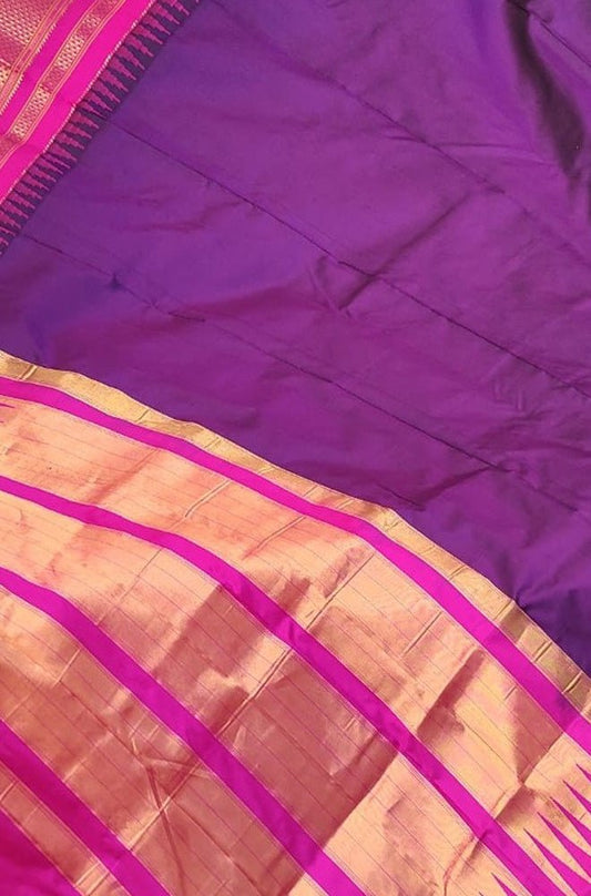 Purple Ilkal Pure Silk Saree - Luxurion World