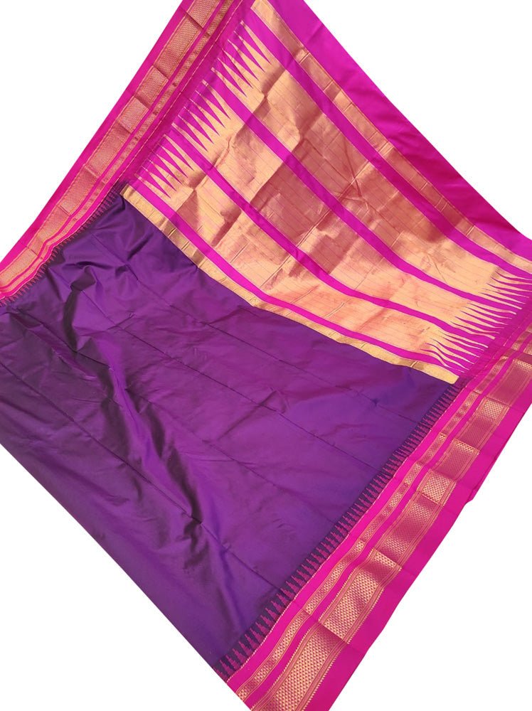 Purple Ilkal Pure Silk Saree - Luxurion World