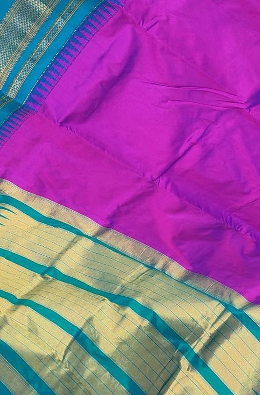 Purple Ilkal Pure Silk Saree - Luxurion World