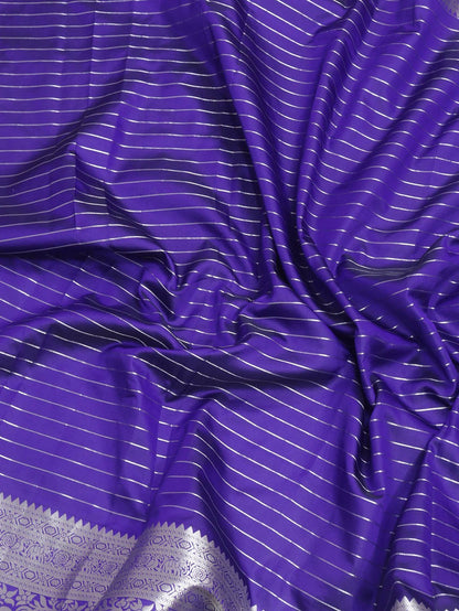 Elegant Blue Kanjeevaram Silk Checks Saree: Traditional Charm with a Modern Twist - Luxurion World