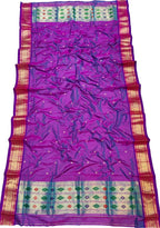 Purple Paithani Pure Silk Dupatta - Luxurion World