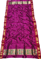 Purple Paithani Pure Silk Dupatta - Luxurion World