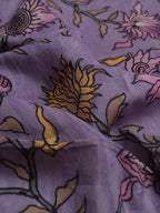 Purple Pen Kalamkari Pure Silk Dupatta - Luxurion World