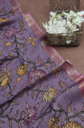 Purple Pen Kalamkari Pure Silk Dupatta - Luxurion World