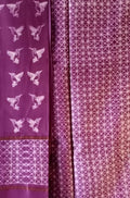 Purple Shibori Cotton Silk Two Piece Unstitched Suit Set - Luxurion World