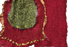 Red And Green Bandhani Pure Silk Three Piece Unstitched Suit Set - Luxurion World