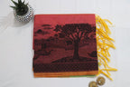 Red Banarasi Chanderi Silk Ghat Design Dupatta - Luxurion World