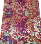 Red Banarasi Kimkhwab Silk Meenakari Fabric ( 1 Mtr ) - Luxurion World