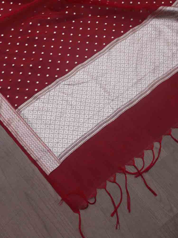 Red Banarasi Organza Dupatta - Luxurion World