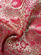 Red Banarasi Silk Fabric ( 1 Mtr ) - Luxurion World