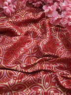 Red Banarasi Silk Fabric (0.5 Mtr) - Luxurion World