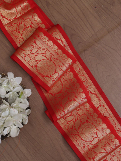 Elegant Red Banarasi Silk Lace: 1 Mtr - Luxurion World