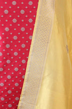 Red Banarasi Silk Suit With Yellow Handloom Banarasi Pure Katan Silk Dupatta - Luxurion World