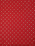 Red Banarasi Silk Zari Booti Design Fabric (0.5 Mtr ) - Luxurion World
