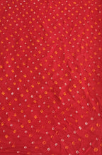 Red Bandhani Cotton Silk Fabric (  1 Mtr ) - Luxurion World